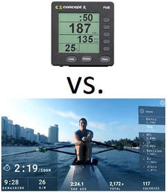 Concept2 PM5 monitor vs Hydrow Screen