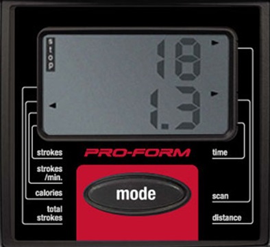 The display on the ProForm 440R rowing machine