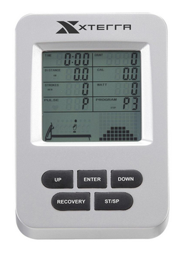 The XTERRA ERG400 Rower LCD display