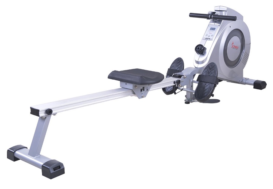 Side view of the Sunny Health & Fitness SF-RW5612 rowing machine